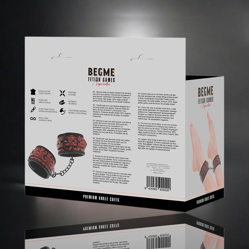 🇪🇸 BEGME — Menottes de chevilles BDSM Red édition