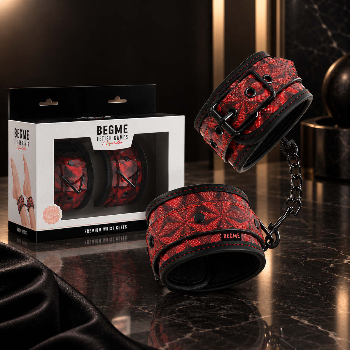 🇪🇸 BEGME — Menottes de chevilles BDSM Red édition