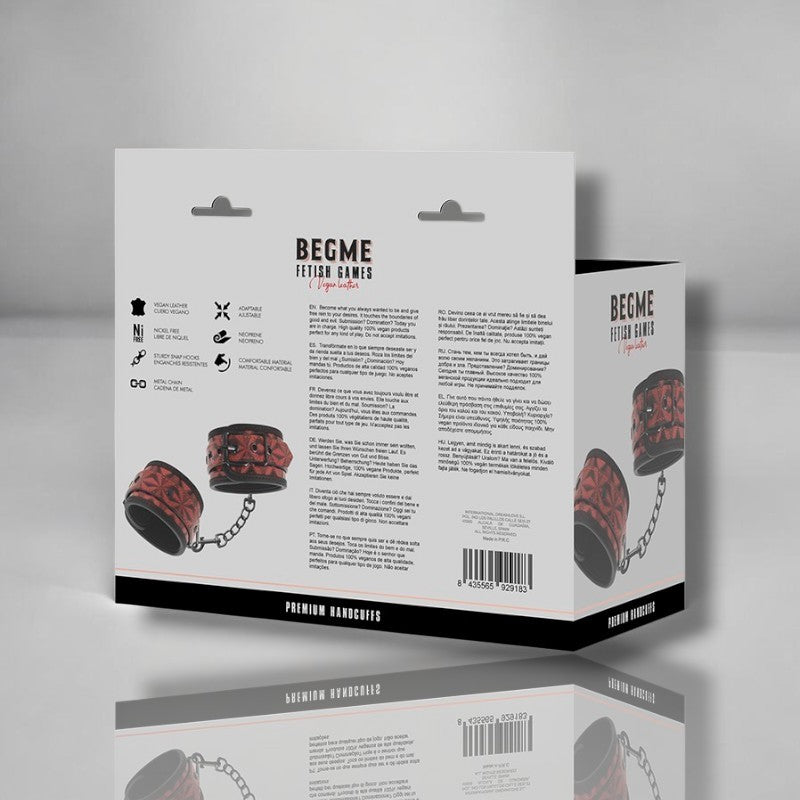 🇪🇸 BEGME - Menottes de poignets BDSM Red édition