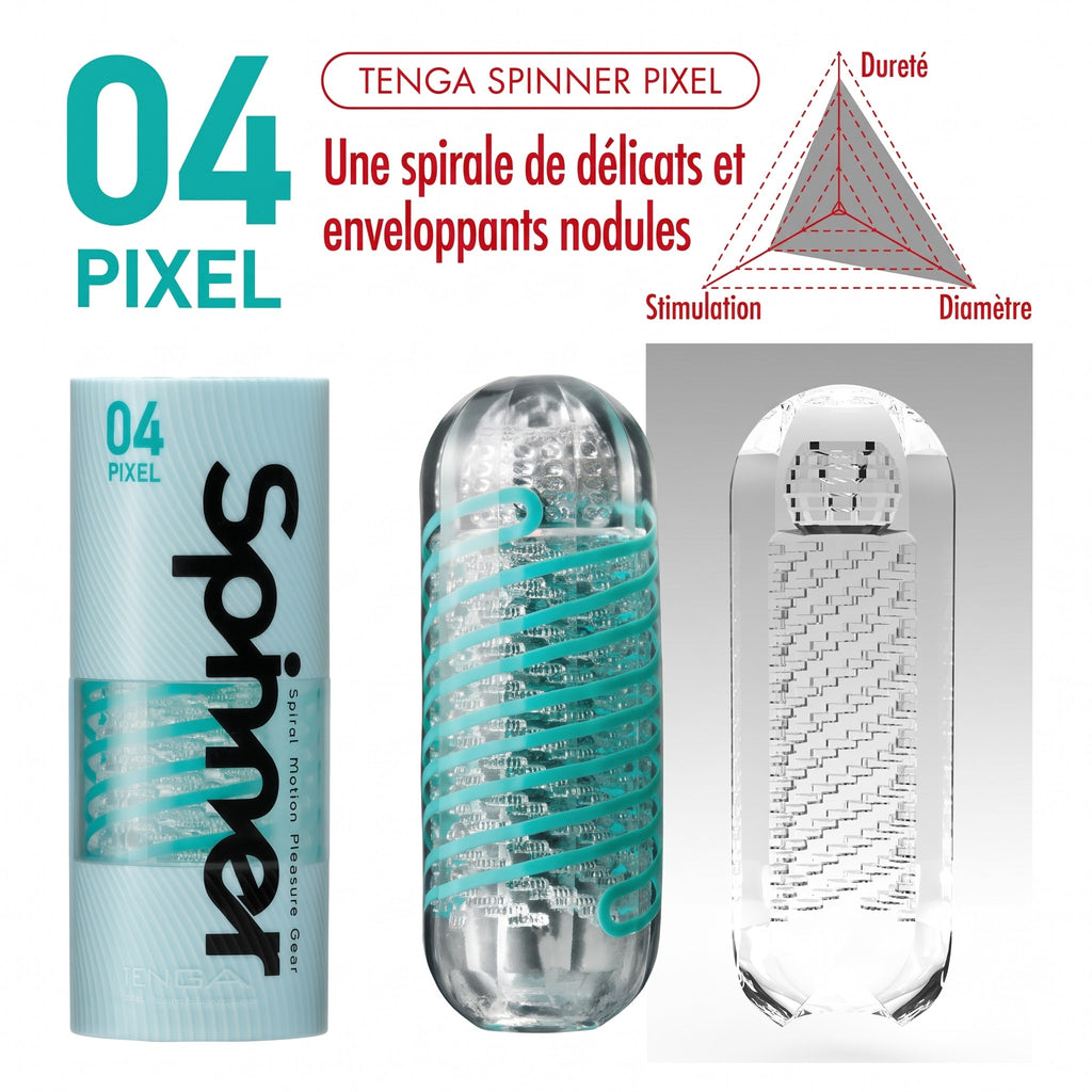TENGA — Spinner 04 Pixel, masturbateur masculin réutilisable