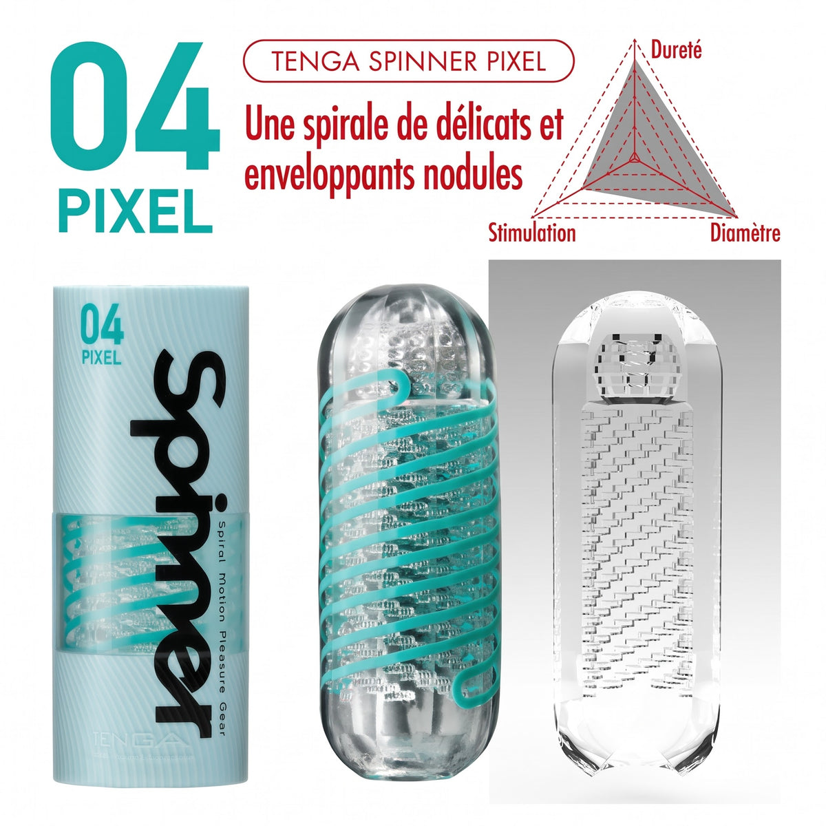 TENGA — Spinner 04 Pixel, masturbateur masculin réutilisable