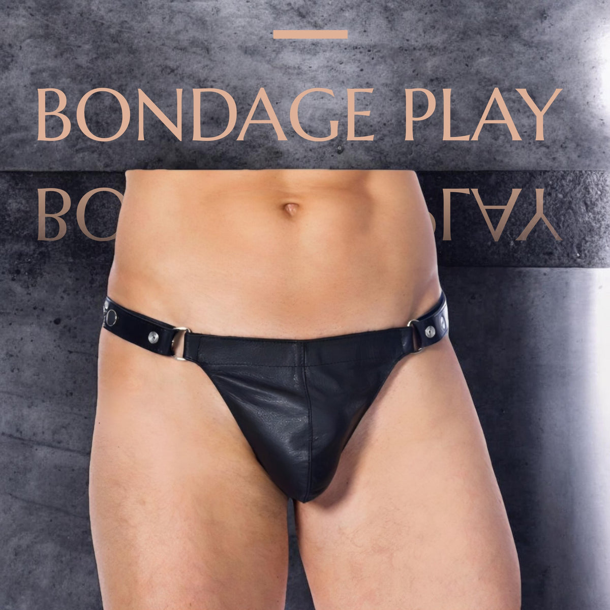 🇳🇱 Bondage Play - String en cuir noir ajustable