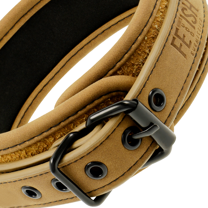 🇪🇸 Fetish Submissive Origen - Collier doublé en néoprène avec chaîne