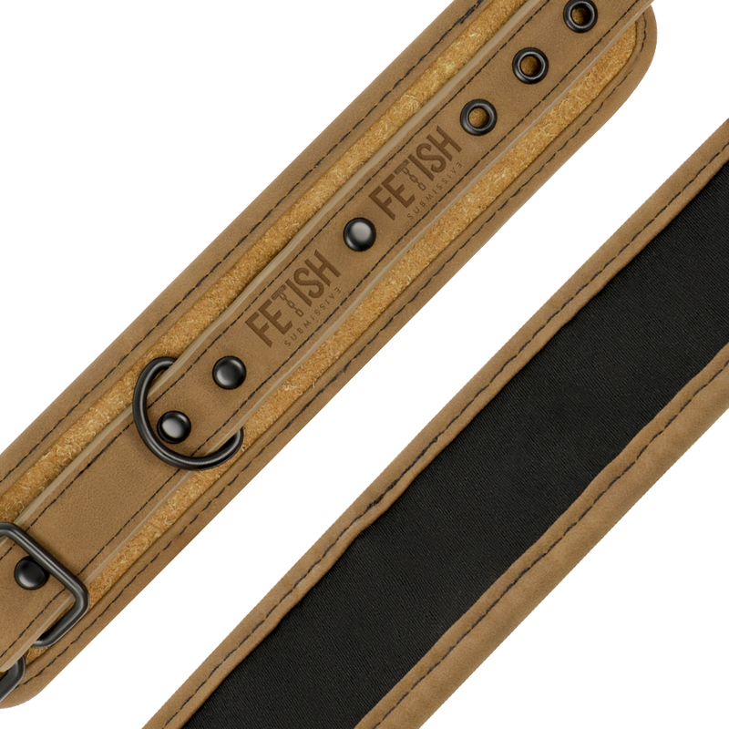 🇪🇸 Fetish Submissive Origen - Menottes en cuir végan avec doublure en néoprène