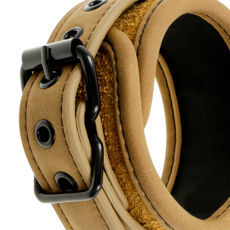 🇪🇸 Fetish Submissive Origen - Menottes en cuir végan avec doublure en néoprène