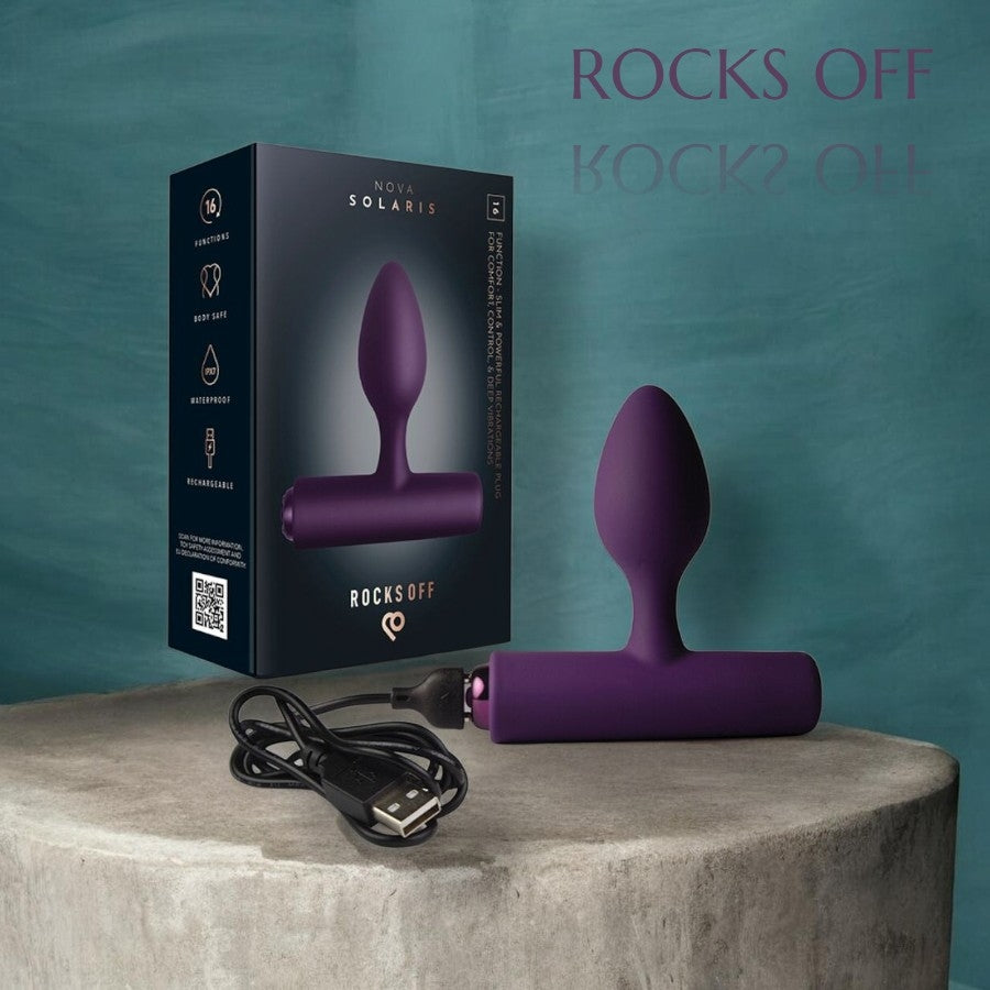 🇬🇧 ROCKS-OFF® NOVA SOLARIS – PLUG ANAL VIBRANT RECHARGEABLE SLIM & PUISSANT