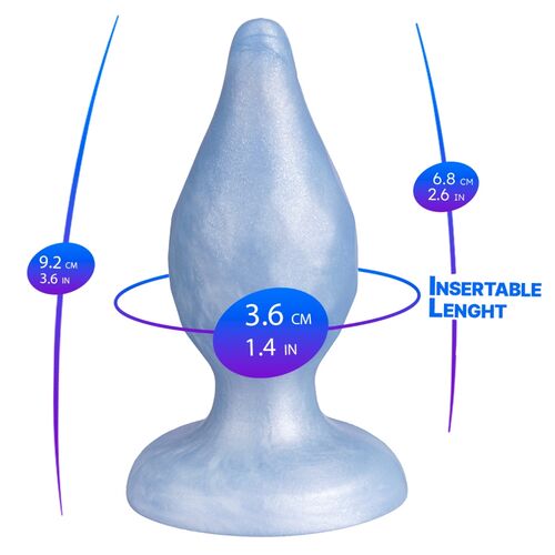🇪🇸 SILEXD – Plug Anal Diamond en Silicone Liquide Thermoréactif Bleu Nacré