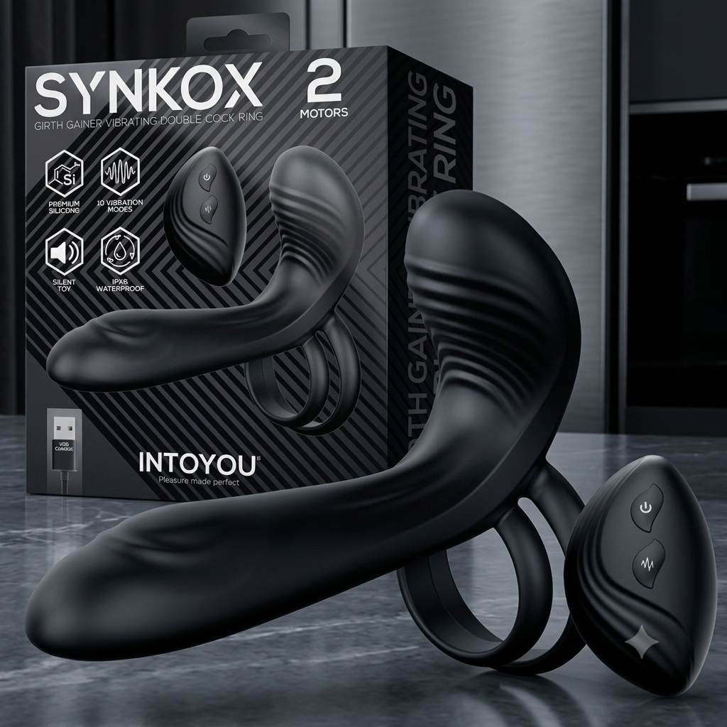 Intoyou - Synkox - Vibromasseur à double stimulation avec Anneau pénien