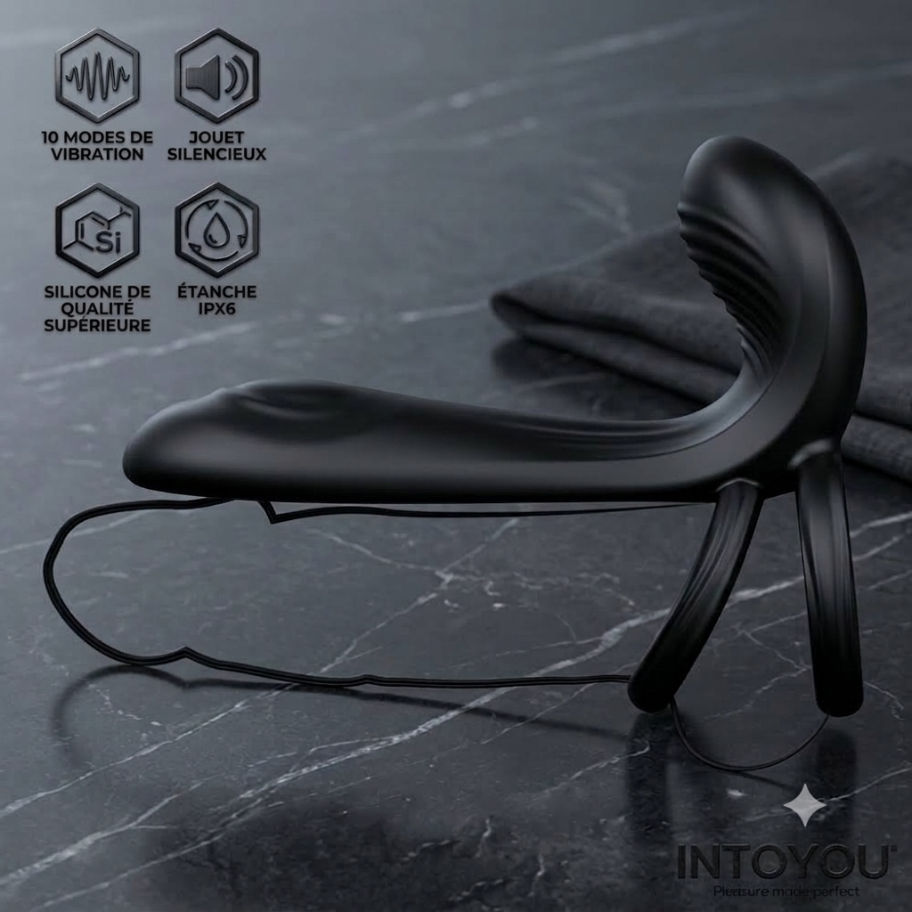 Intoyou - Synkox - Vibromasseur à double stimulation avec Anneau pénien
