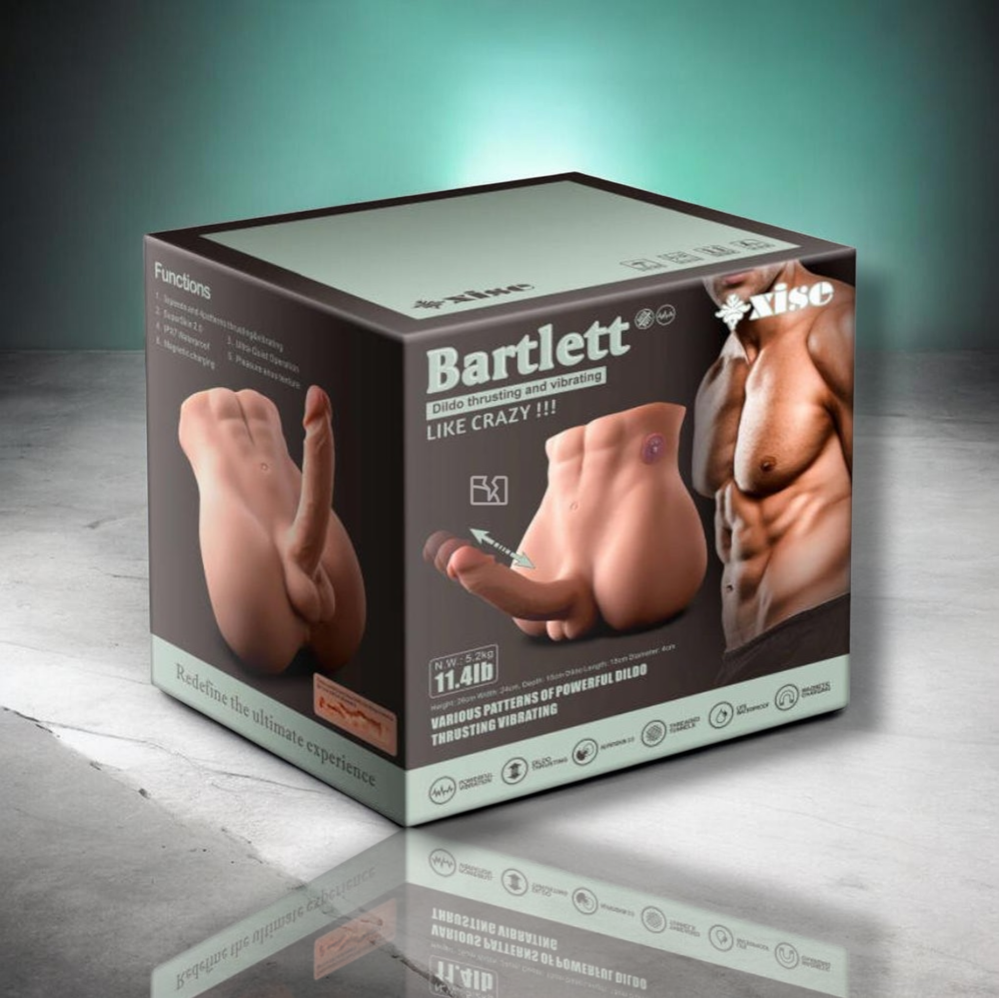 Masturbateur XISE Bartlett – Torse réaliste avec vibrations et va-et-vient