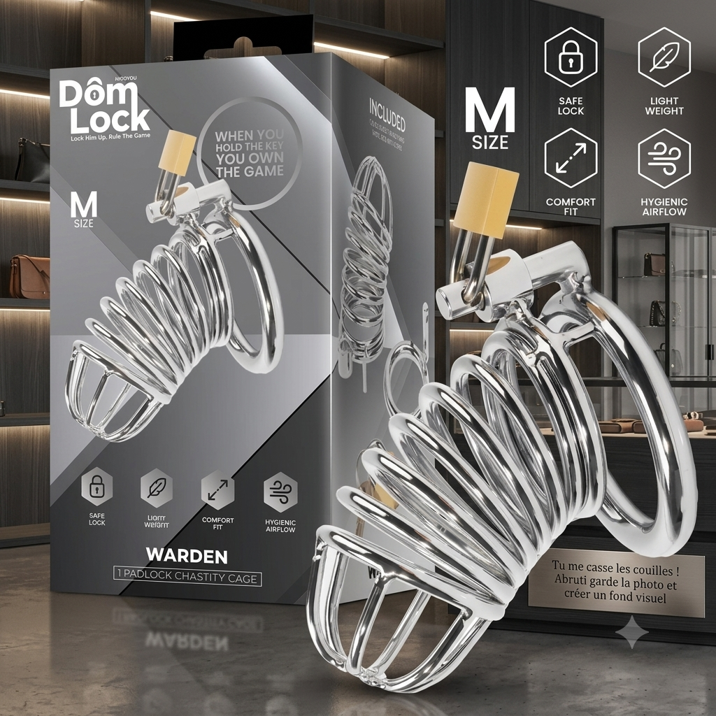 Cage de chasteté métallique DOMLOCK Warden