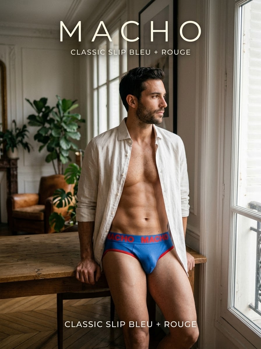 🇪🇸 Macho underwear - Classic slip bleu et rouge