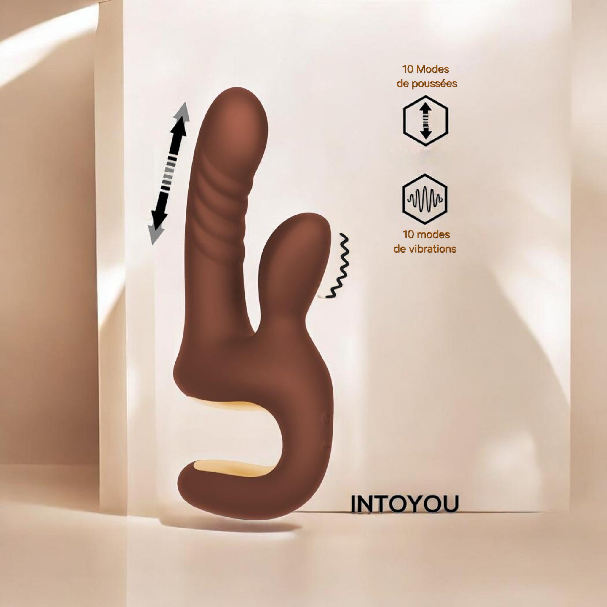 INTOYOU Mocca – Vibromasseur à double moteur avec fonction de poussée