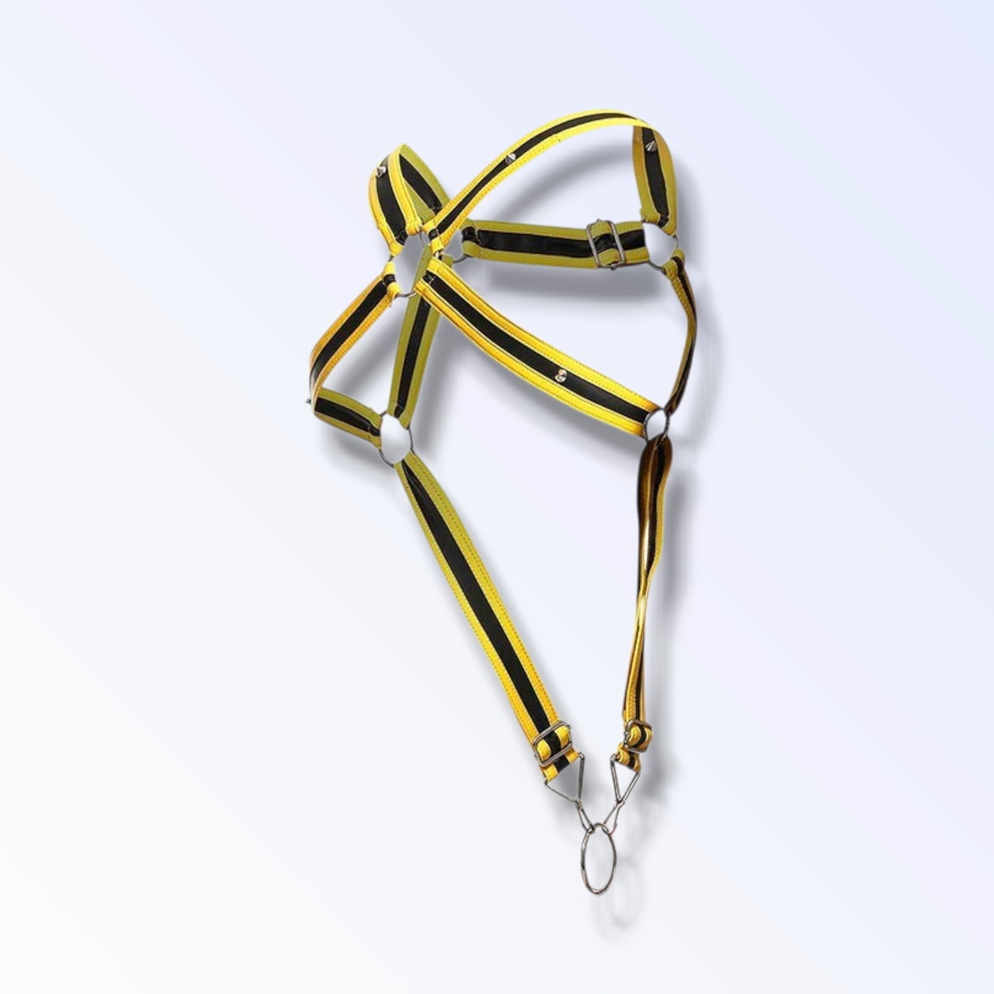 🇨🇴 MOB – Harnais pénien croisé jaune – Taille unique