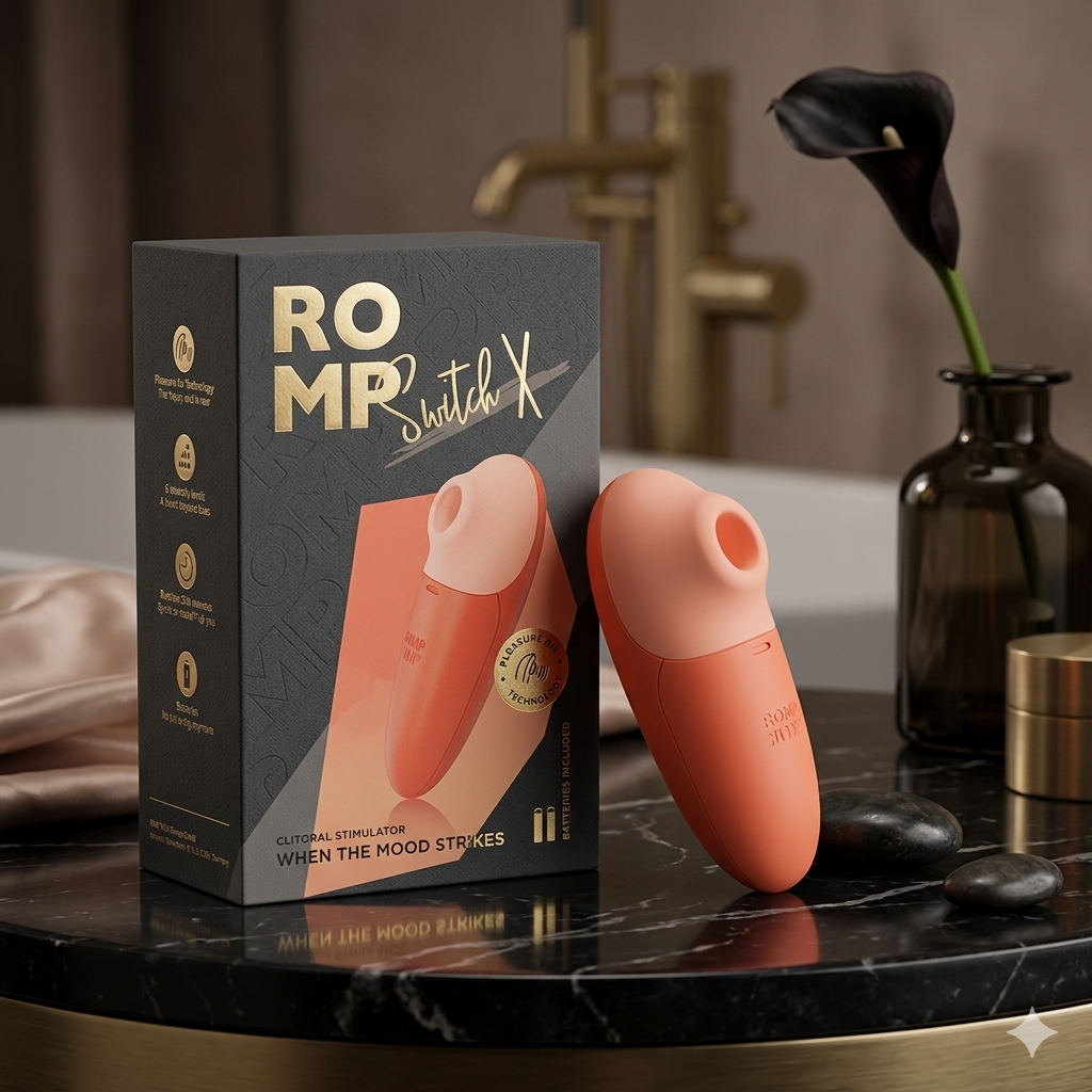 🇩🇪 ROMP Switch X – Stimulateur Clitoridien Flexible Orange