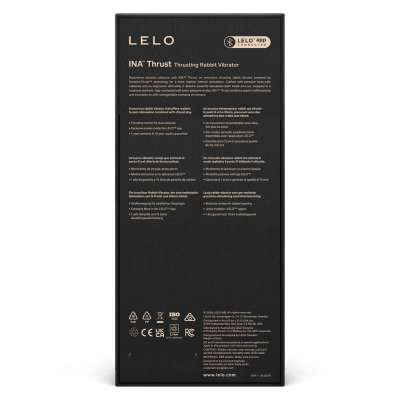 🇸🇪 Lelo Ina thrust ™ – Vibromasseur Rabbit