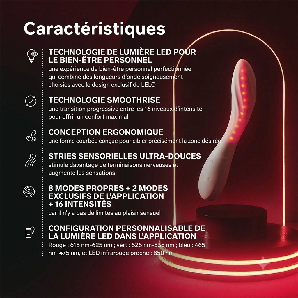 LELO – Mona Spectra - Masseur intime à lumière rouge