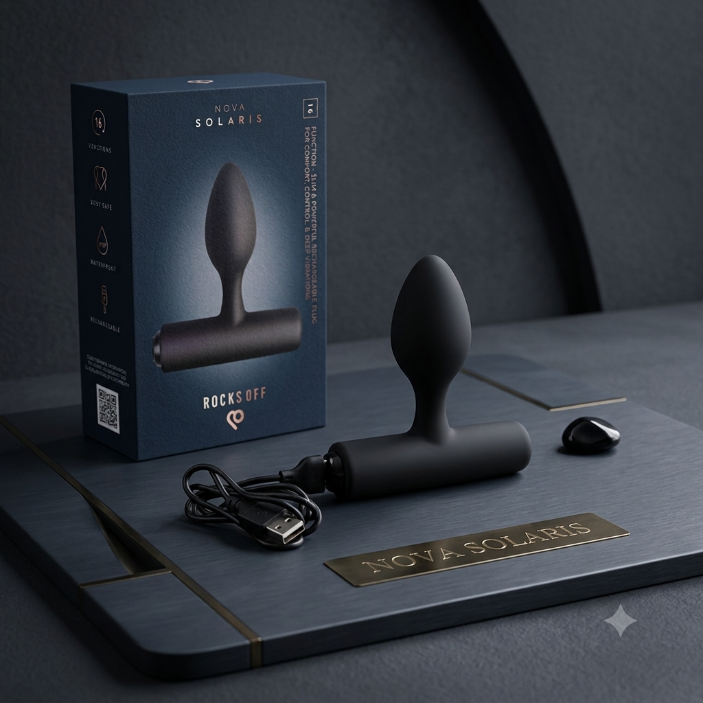 ROCKS-OFF® NOVA SOLARIS – PLUG ANAL VIBRANT RECHARGEABLE SLIM & PUISSANT