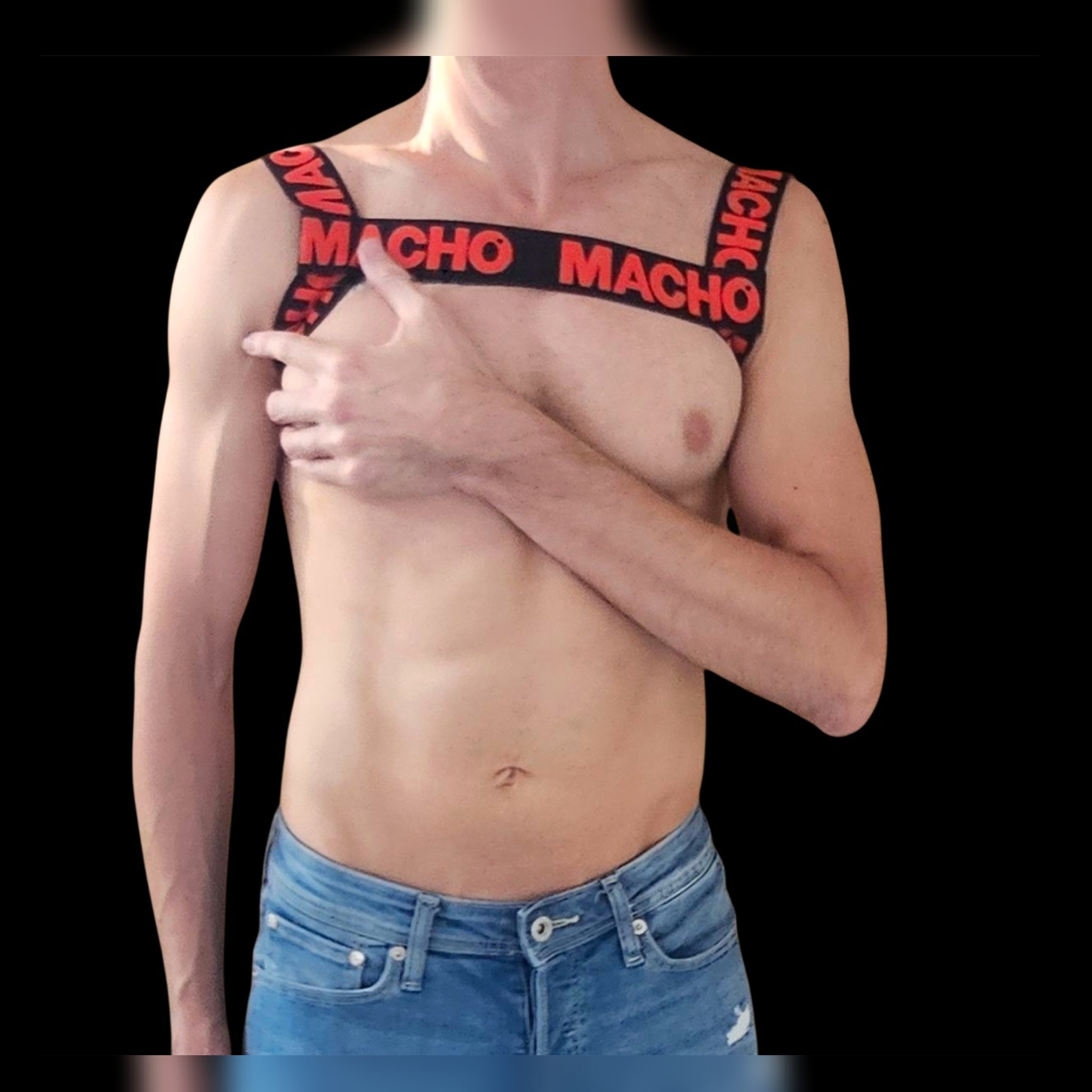 🇪🇸 MACHO UNDERWEAR - Harnais H Rouge